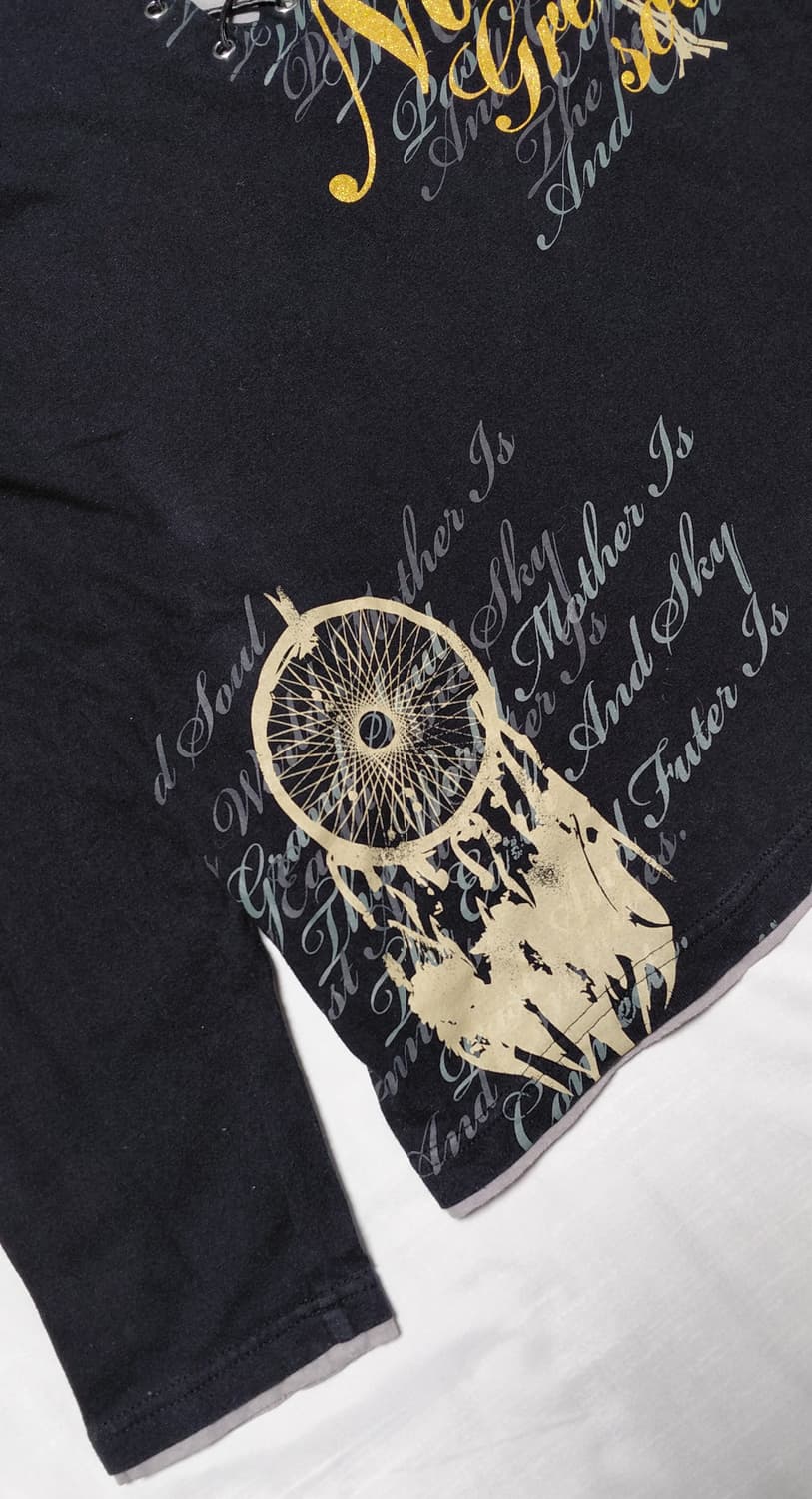 [L/무료배송] OBLO DESIGN 빈티지 레이스업 헨리넥 티셔츠 상품이미지3