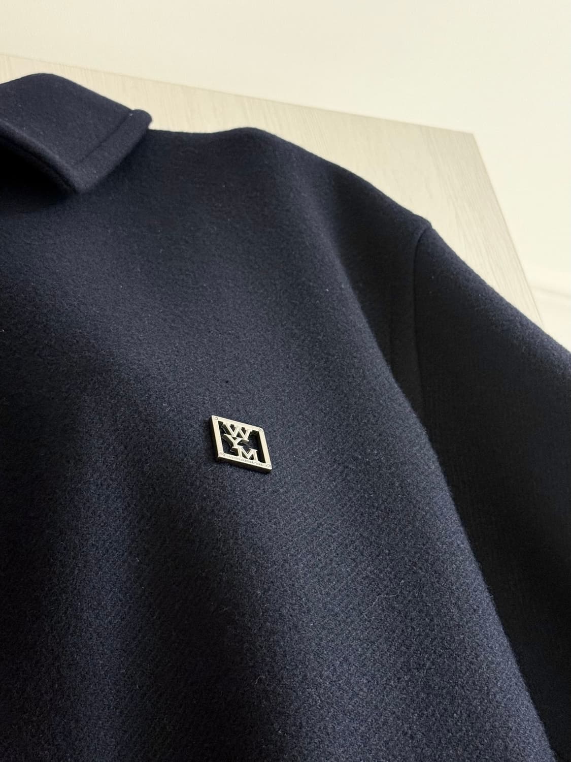 [48] 우영미 24fw 발마칸 코트 네이비 색상 상품이미지3