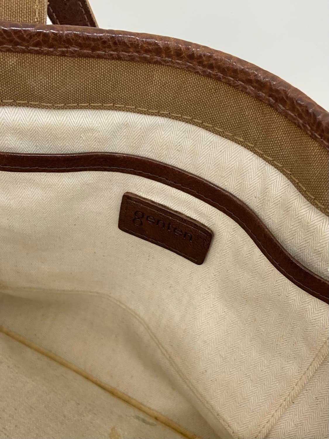 Genten 캔버스/레더 토트백 상품이미지7