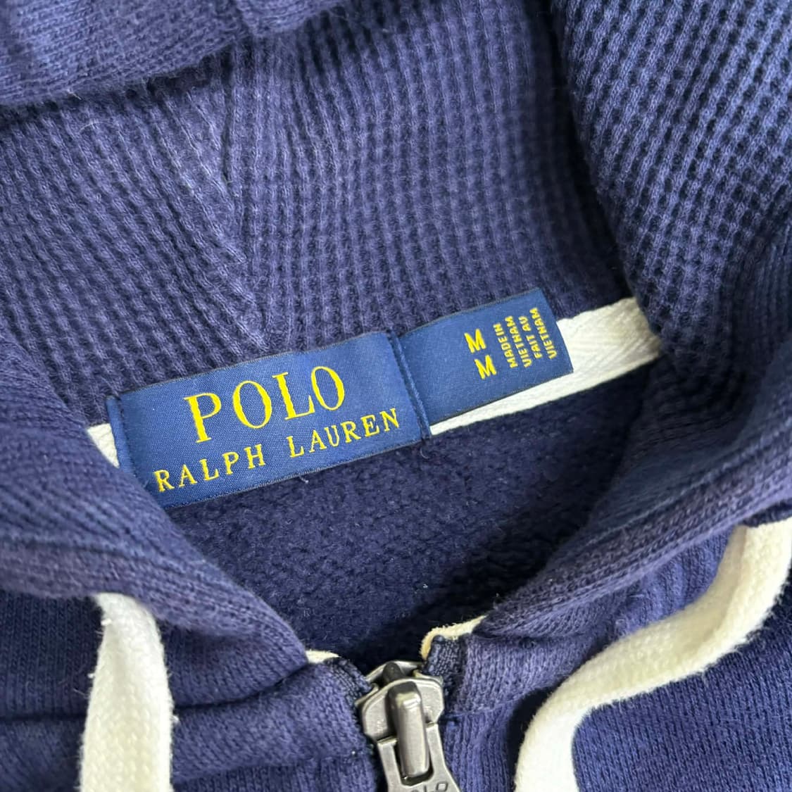 폴로 랄프로렌 신형 라벨 네이비 써멀 스웻 후드집업 희귀져지(M) 상품이미지4