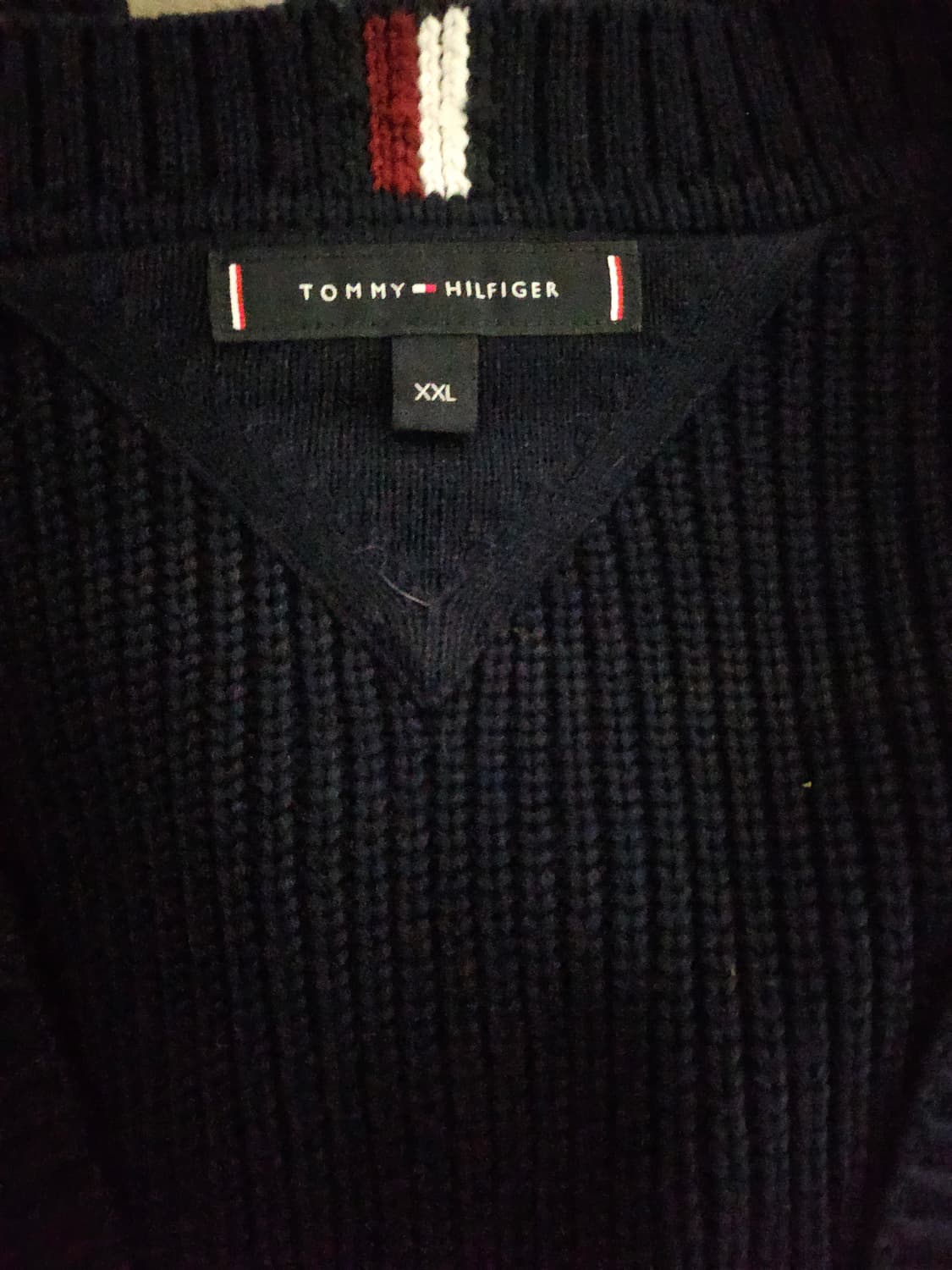 [거의 새것] 타미힐피거 남녀공용 컬러블럭 니트 가디건 xxl 상품이미지3
