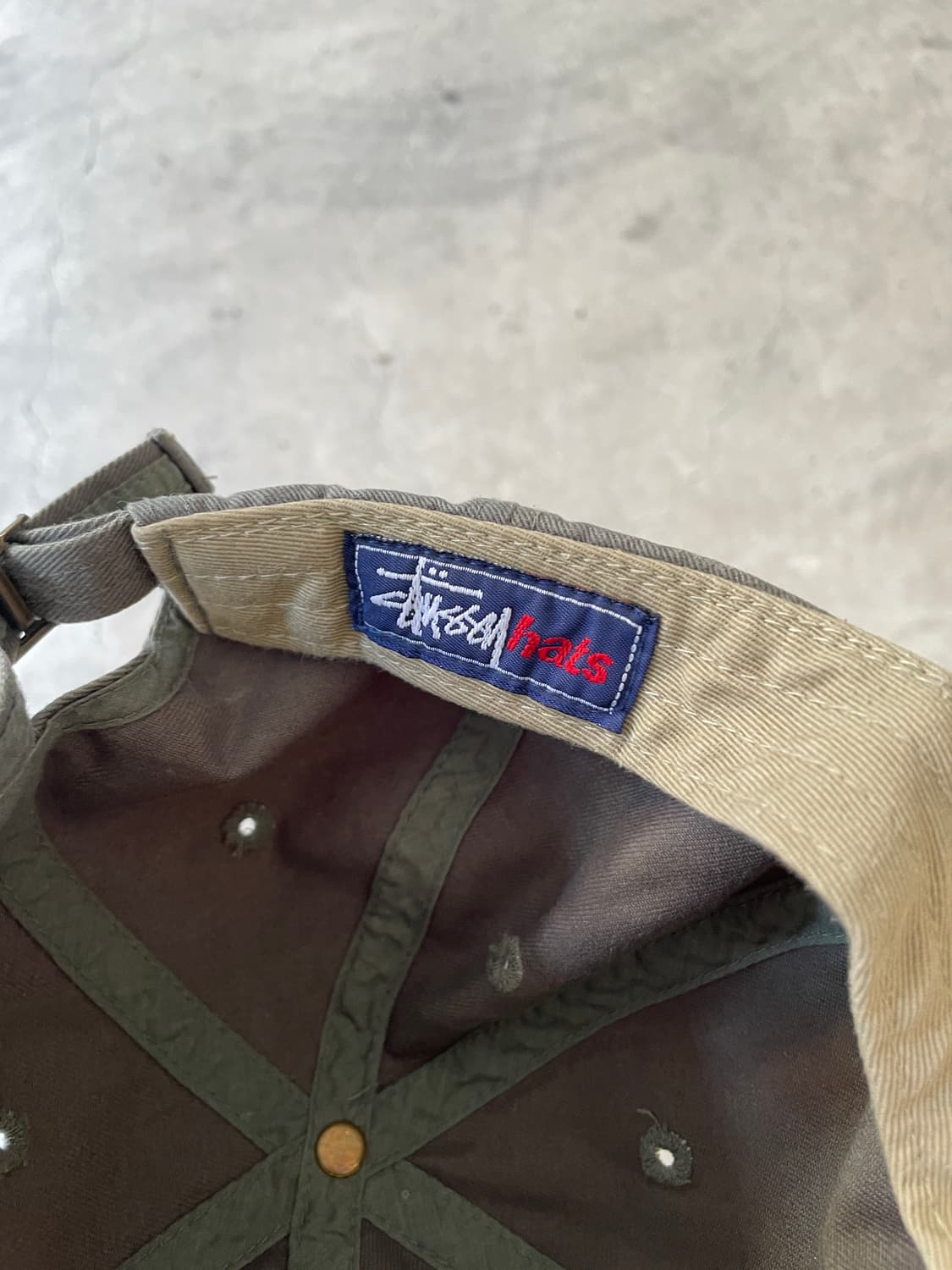 90s-00s Stussy Faded Olive Green Ball Ca 상품이미지3