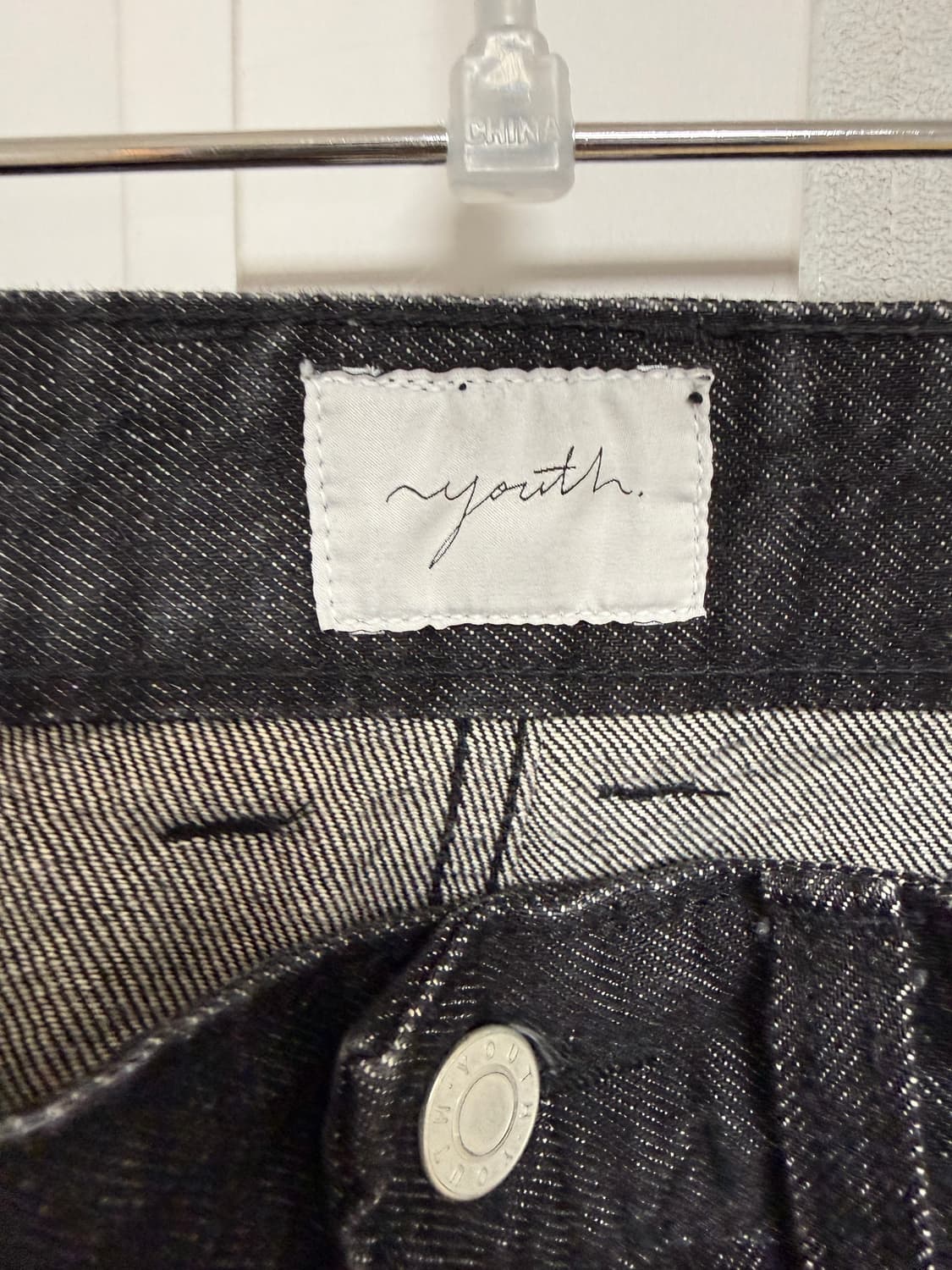 유스 와이드 데님 워시드 블랙 M 상품이미지3