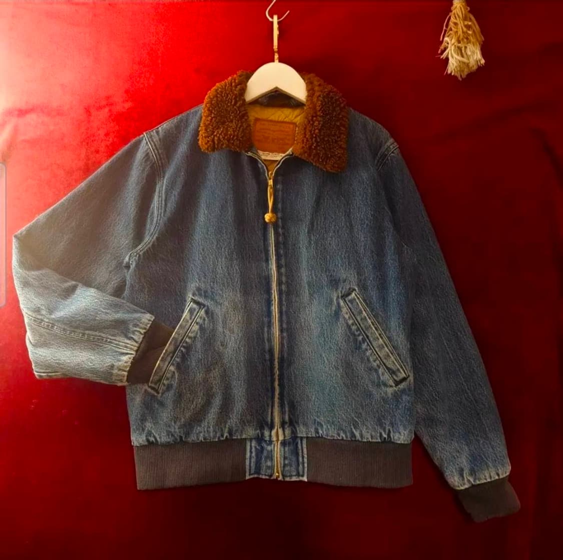 리바이스 양털 카라넥 데님 봄버자켓 90-95size 상품이미지2