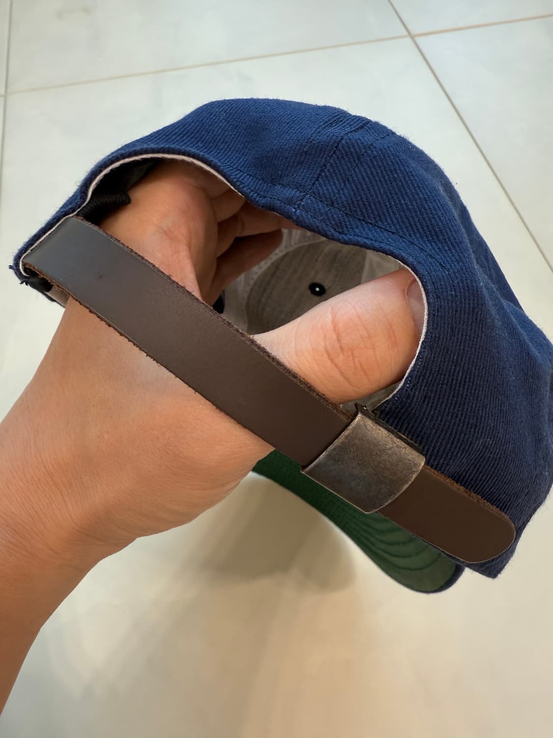 이벳필드 S로고 캔버스소재 볼캡 네이비 상품이미지3