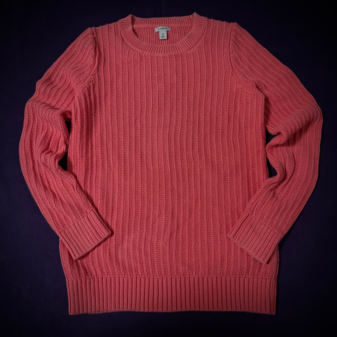 L.L.Bean Cotton Cable Knit - Coral Pink 상품이미지1