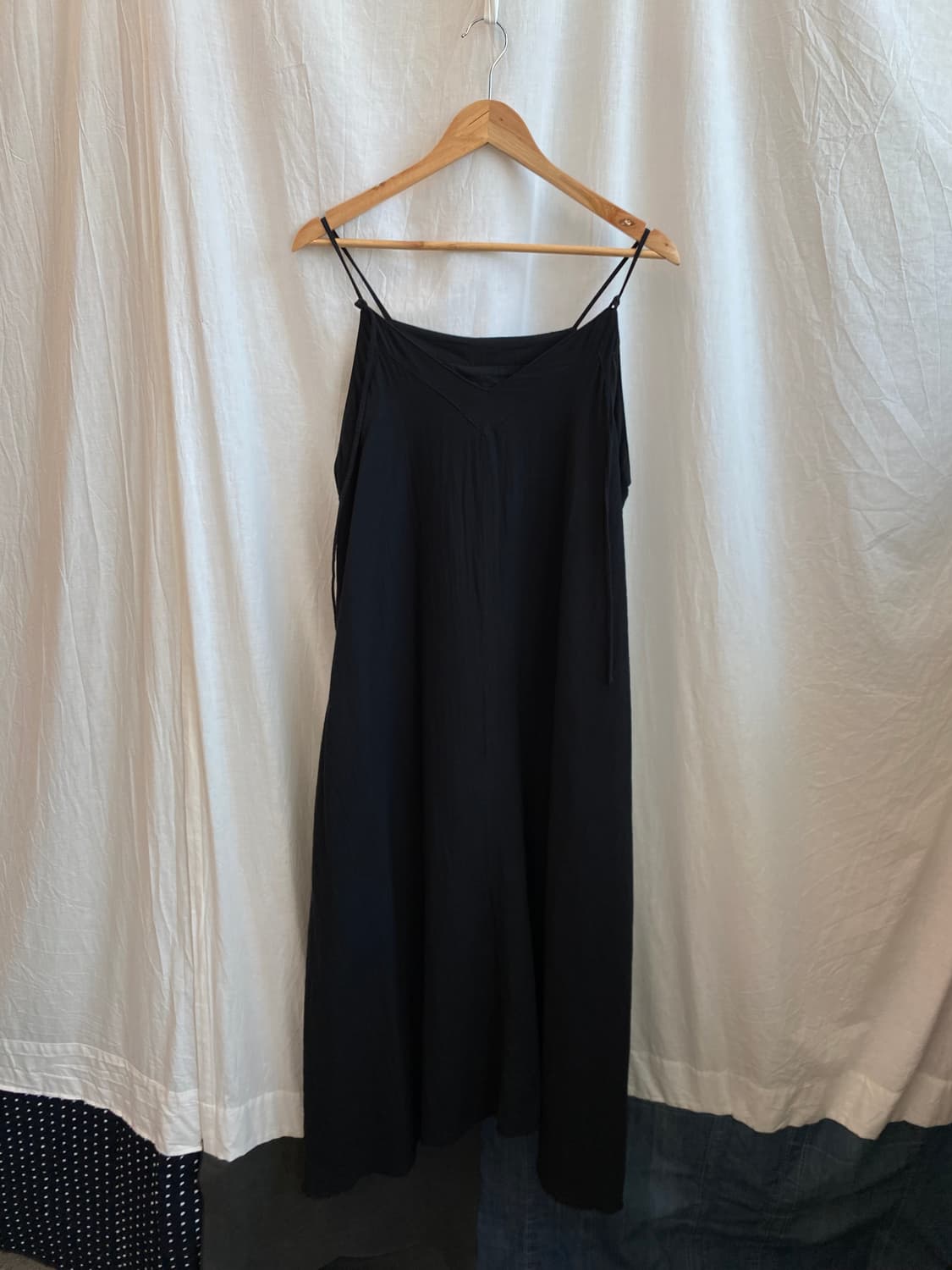 코튼 블랙 롱원피스(F) 상품이미지2