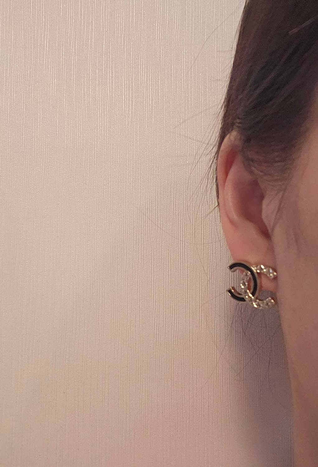 샤넬 블랙&골드퀼팅 CC 샴페인골드 스터드 귀걸이 업사이클링 상품이미지7