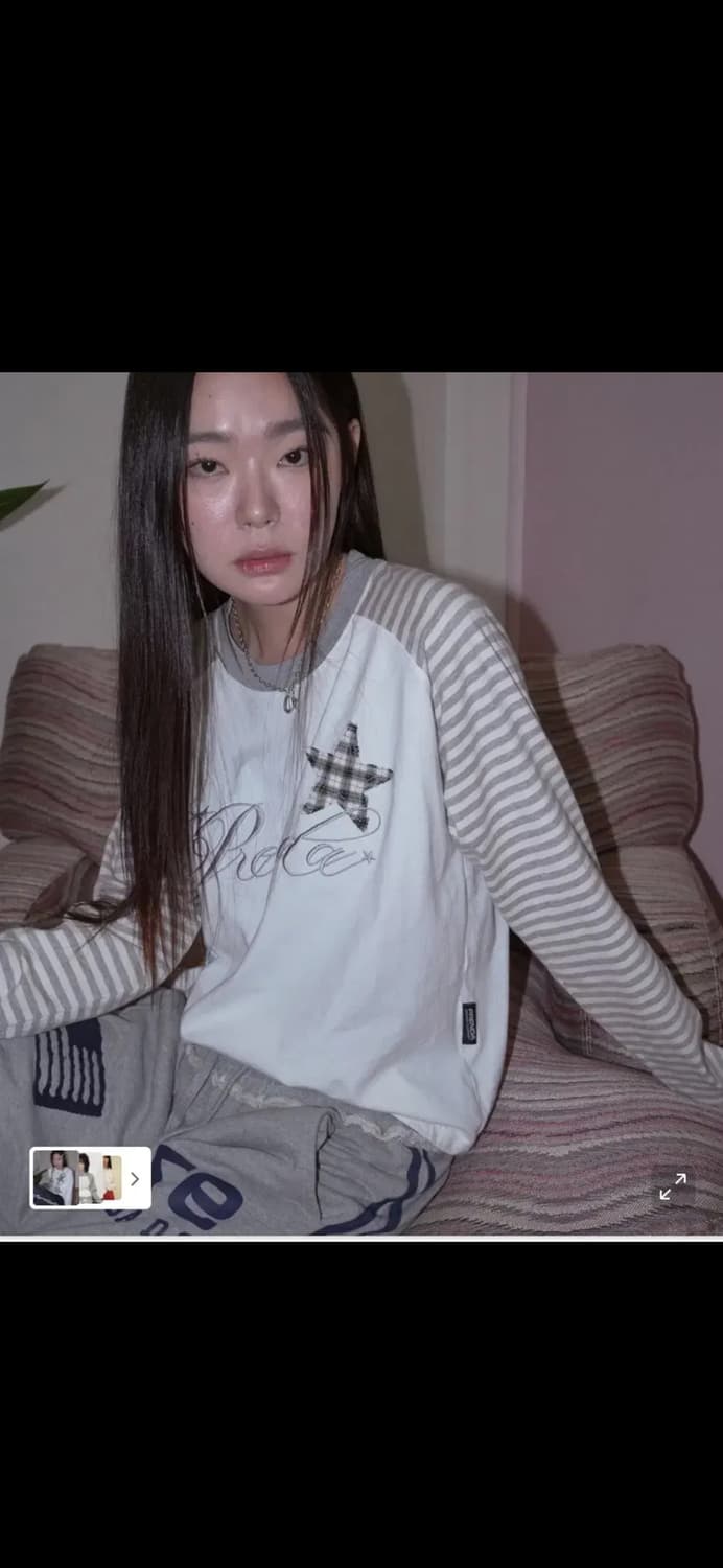 프렌다 나그랑 빈티지 긴소매 티셔츠 롱슬리브 단가라 y2k 상품이미지1