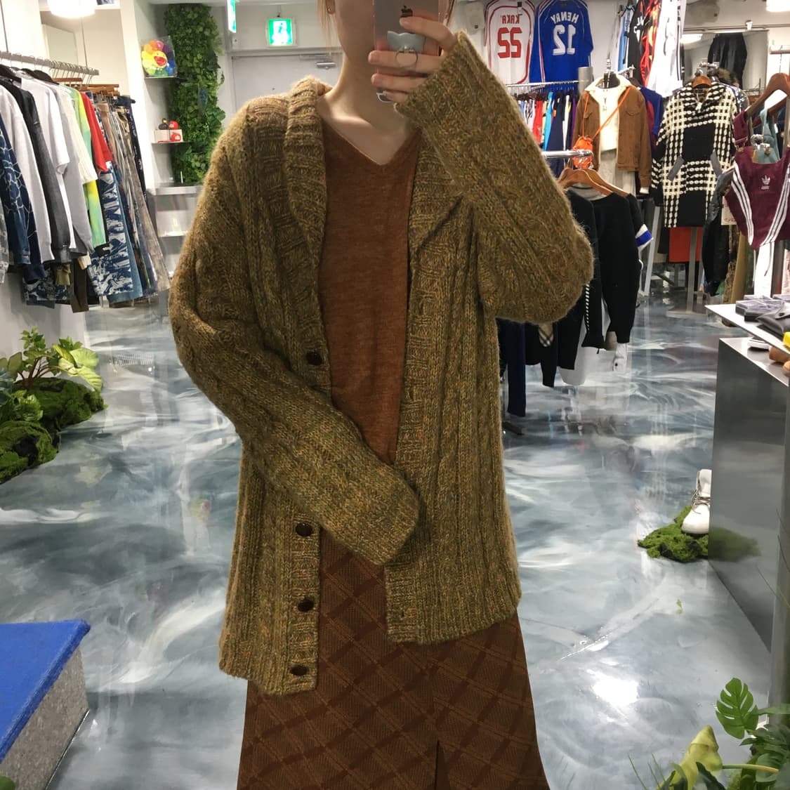 모리걸 브라운 포근 니트 가디건 상품이미지3