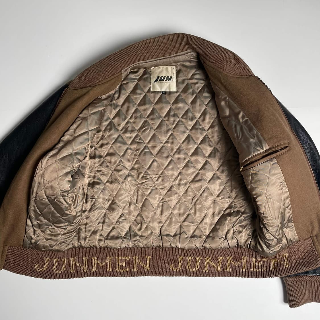 90's jun men 소가죽 바시티 봄버   상품이미지5