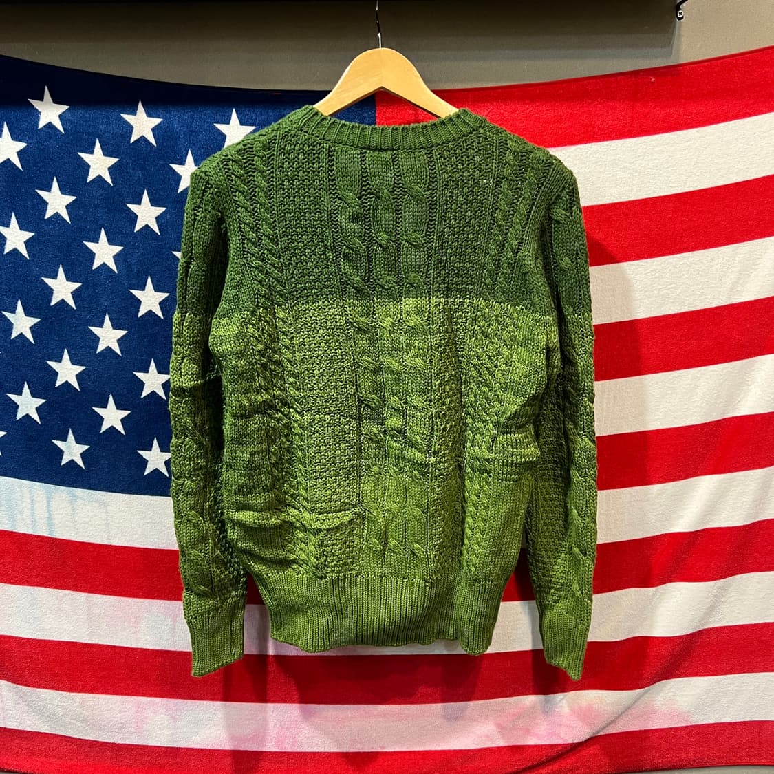 녹색 케이블 니트 상품이미지2