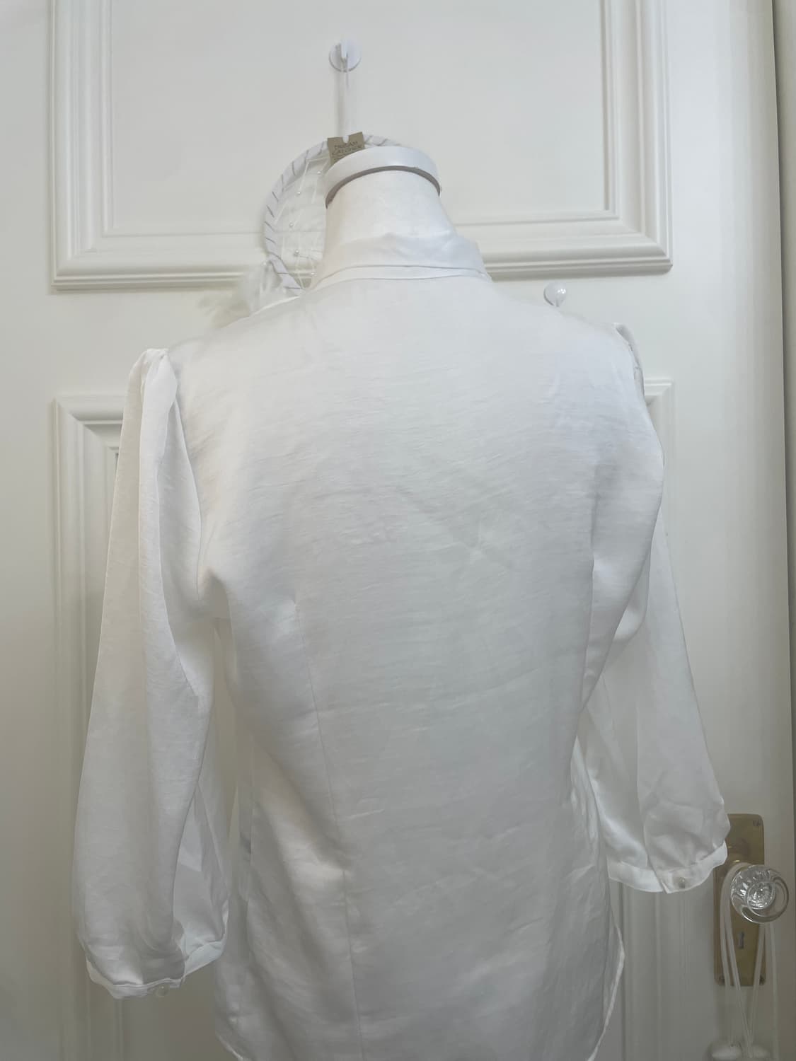 white ruffle bow point blouse(size-L) 상품이미지4