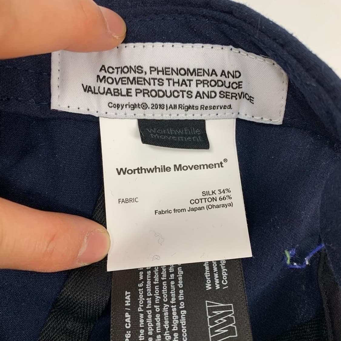 워스와일무브먼트 실크 코튼 블렌드 볼캡 네이비 상품이미지5