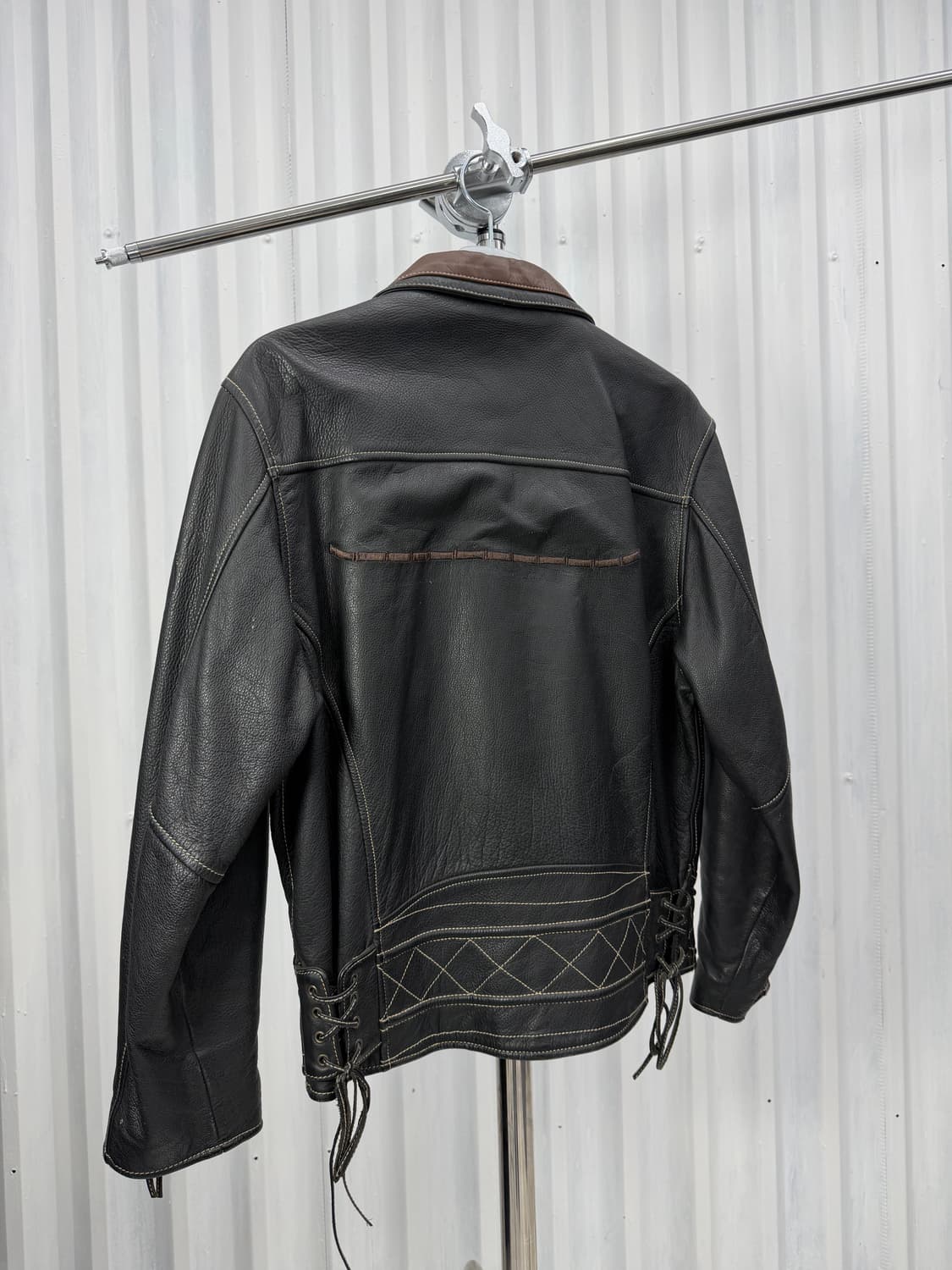 90s Intercrew cowhide biker jacket 상품이미지6