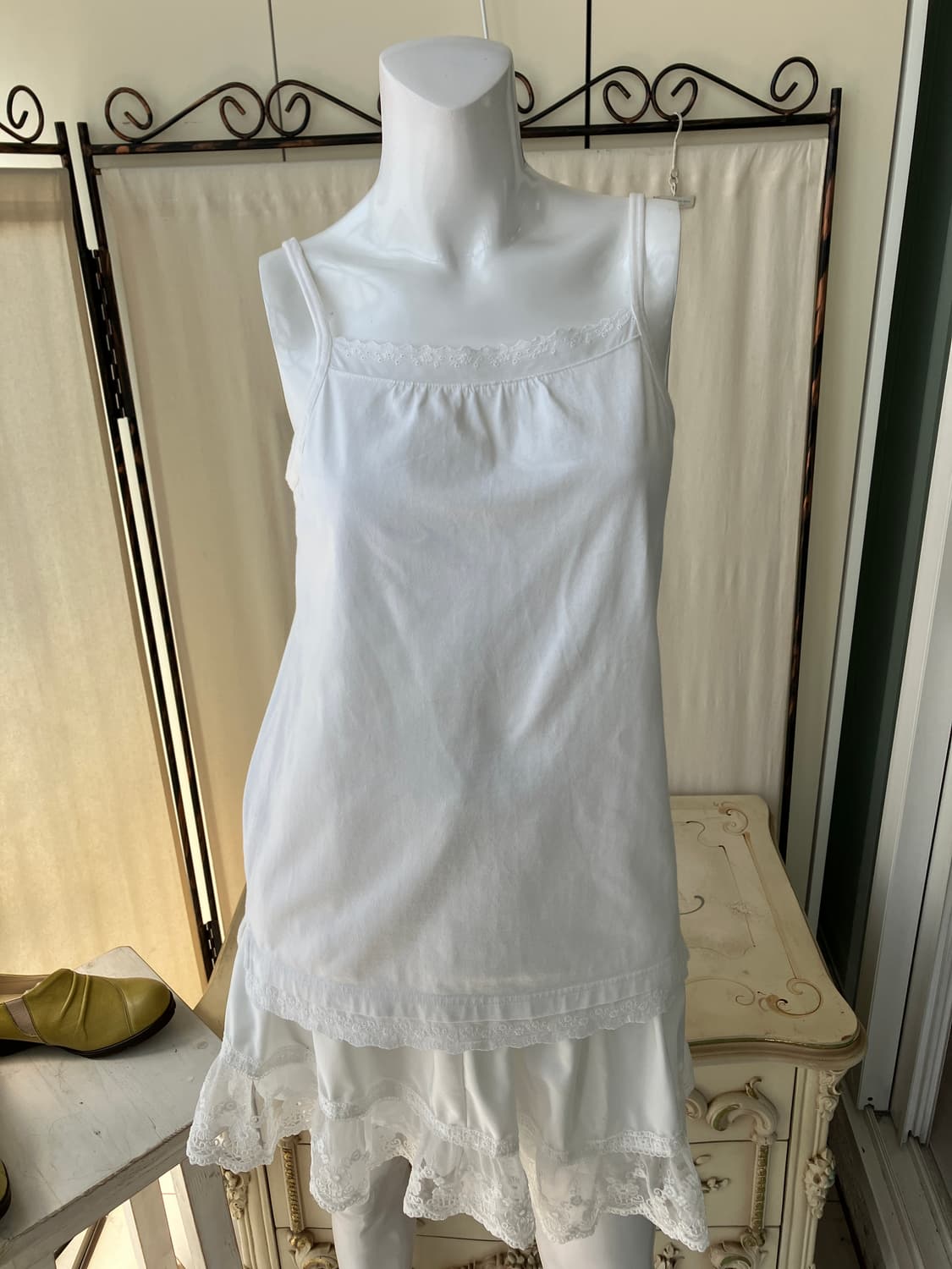 white crochet mori strap sleeveless 상품이미지3