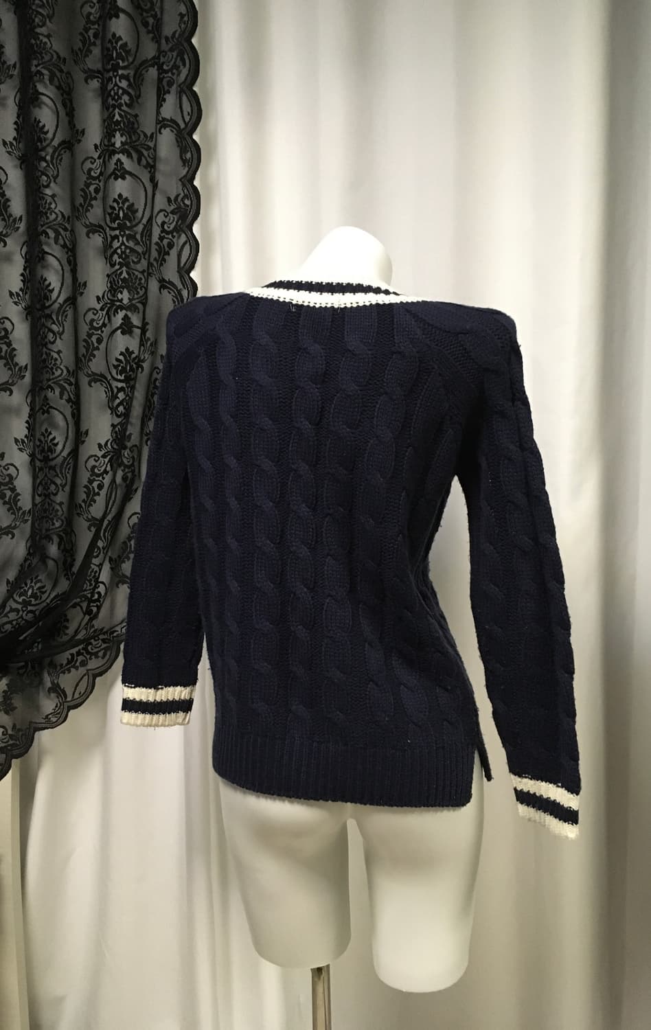 Vintage 세일러 딥 브이넥 니트 네이비 상품이미지8