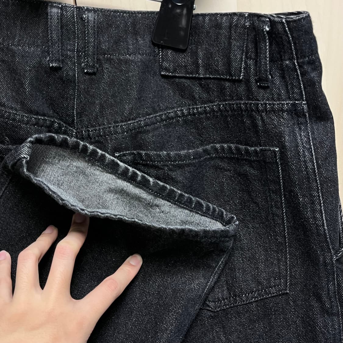 POTERY 포터리 원워시 블랙 데님 와이드 3size 상품이미지8