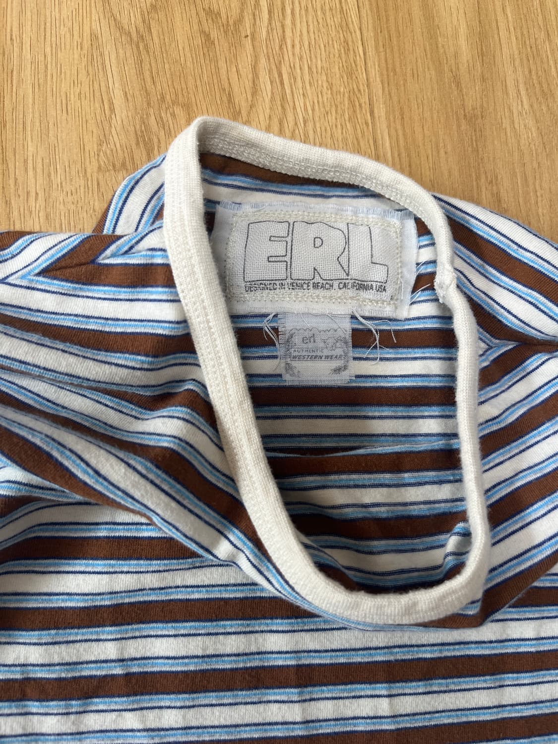 ERL 스트라이프 롱슬리브 브라운 L 상품이미지3