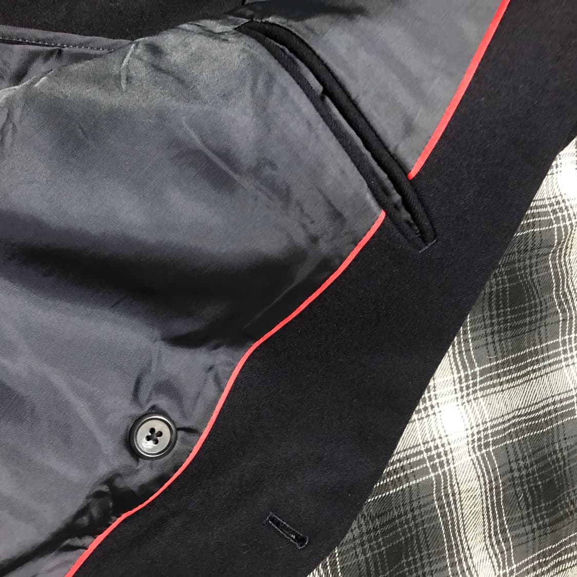 90s 재팬 제이프레스 금장 울 더블 블레이저 상품이미지6