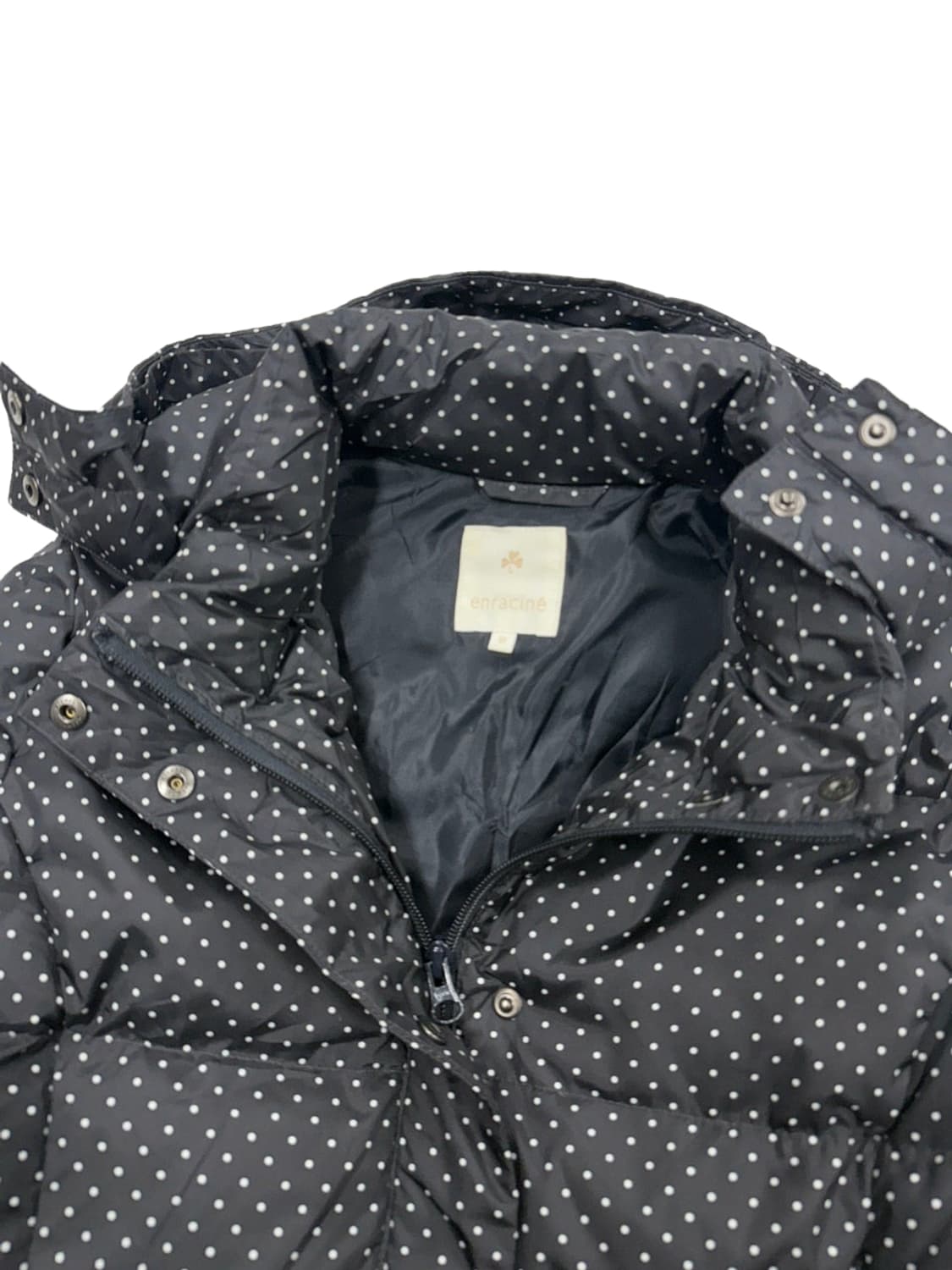 빈티지 블랙 모리 도트 다운 패딩 상품이미지4