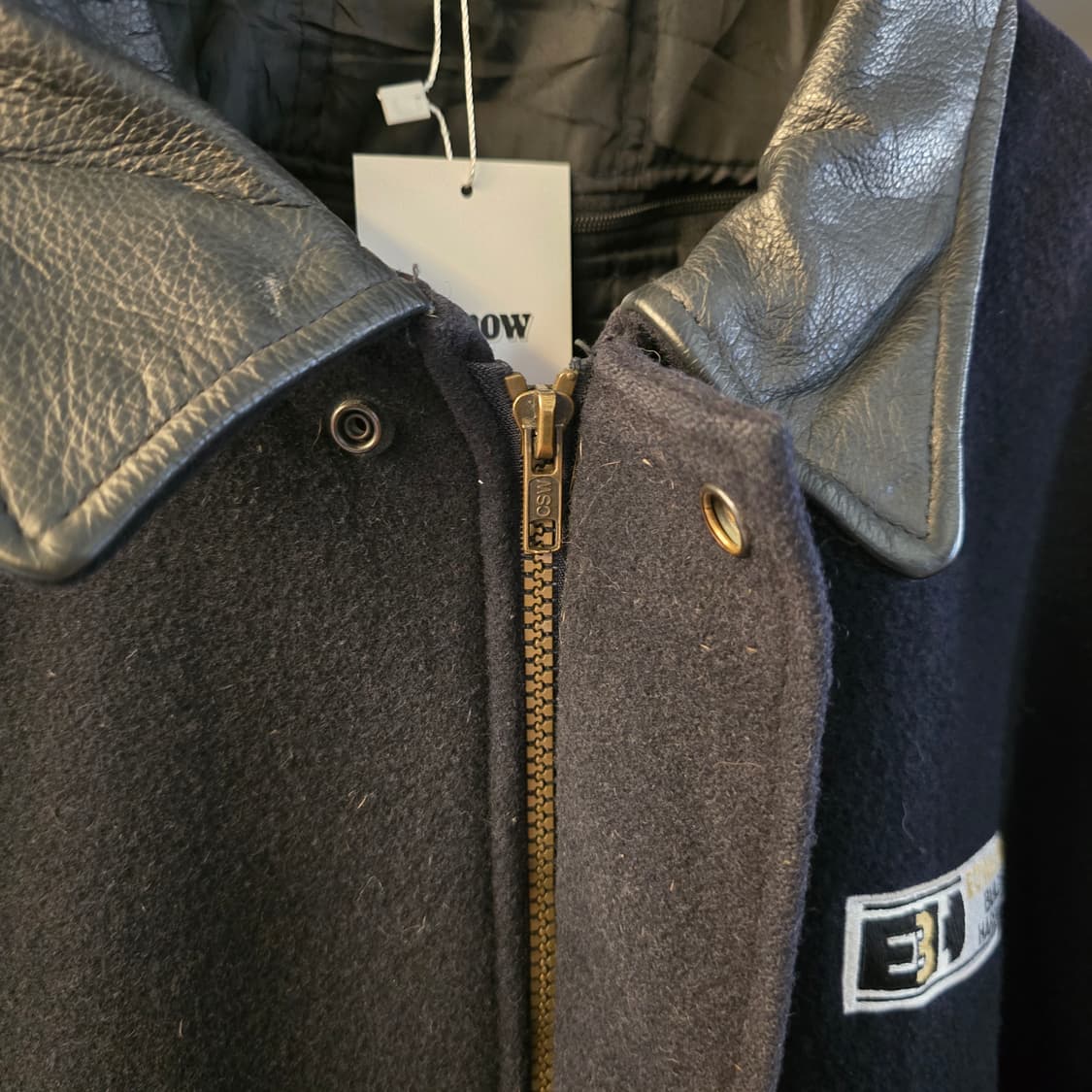 캐나다 스포츠웨어 레더 바시티 코트 블랙 00s 빈티지 상품이미지4