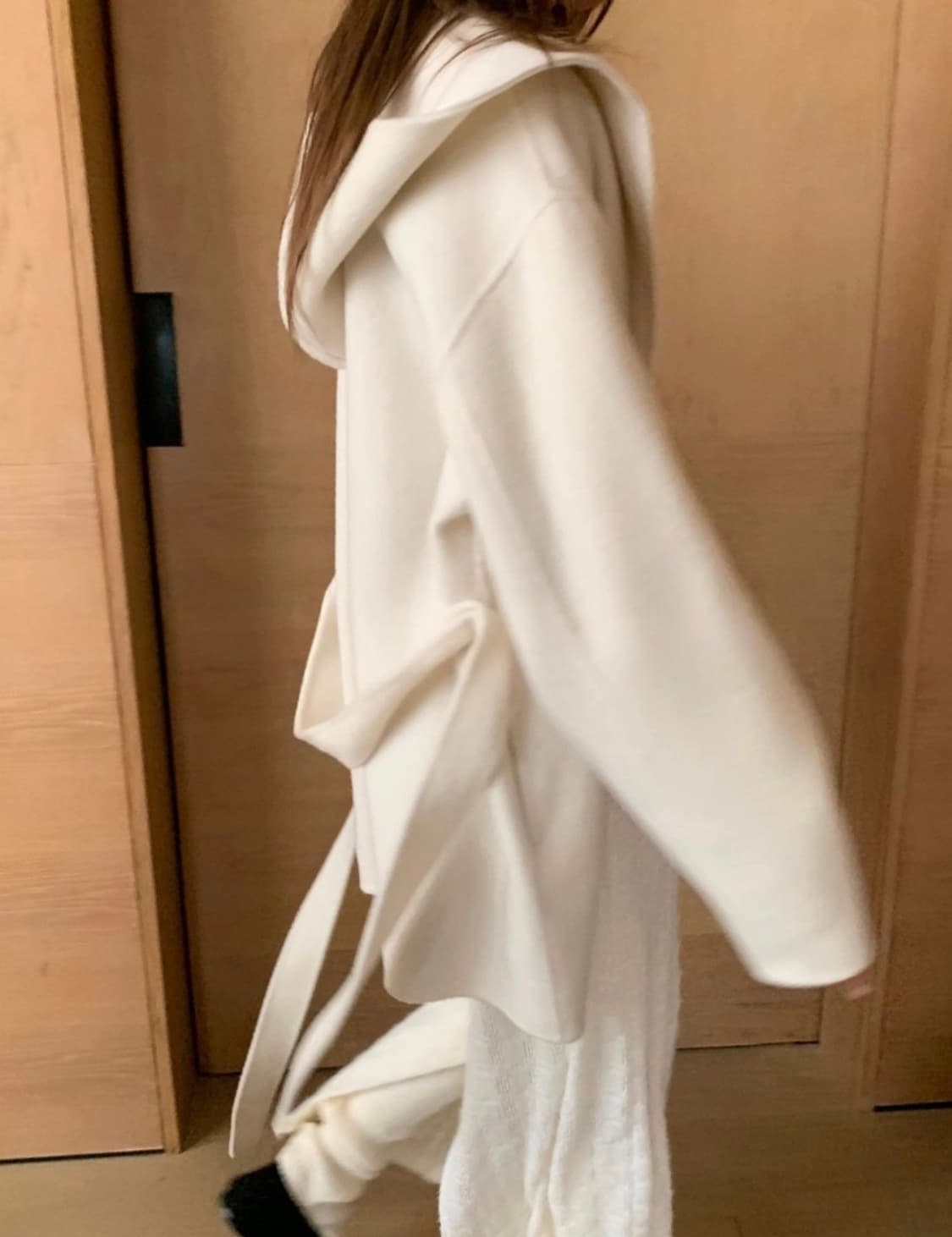 poster 후드 스트랩 울코트 상품이미지2