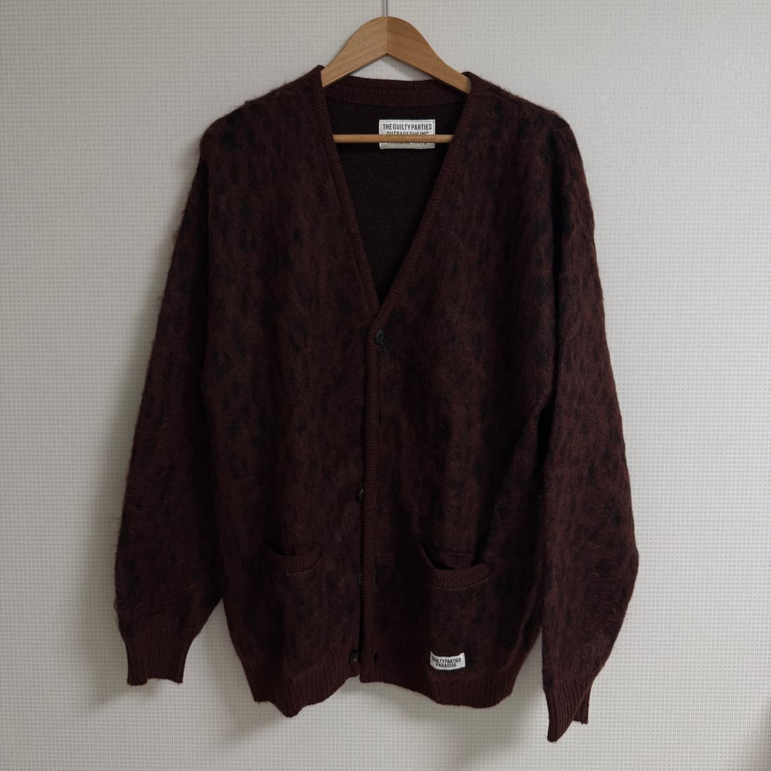 와코마리아 레오파드 모헤어 가디건 상품이미지1