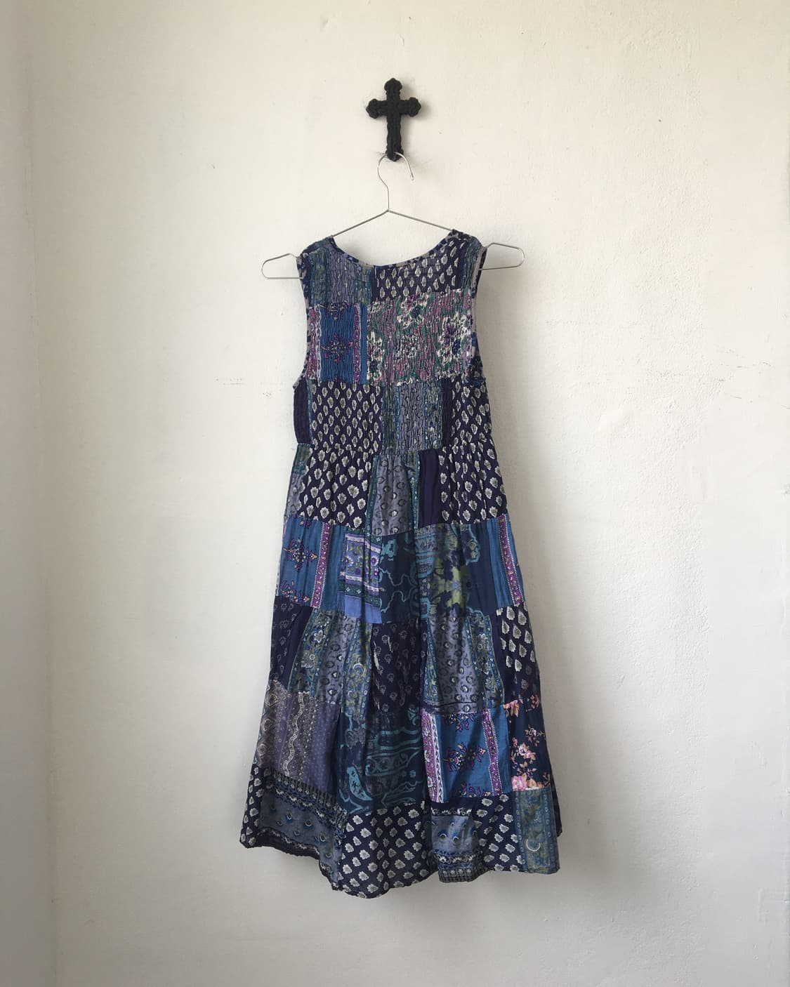 Patch work point sleeveless one piece 상품이미지3