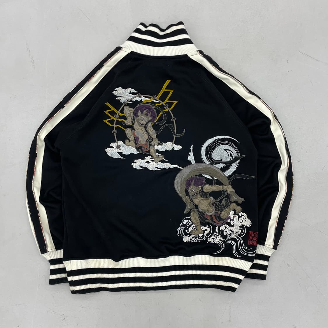 카라쿠리 타마시 하이넥 오니 풍신 자수 오리엔탈 스카쟌 져지 상품이미지2