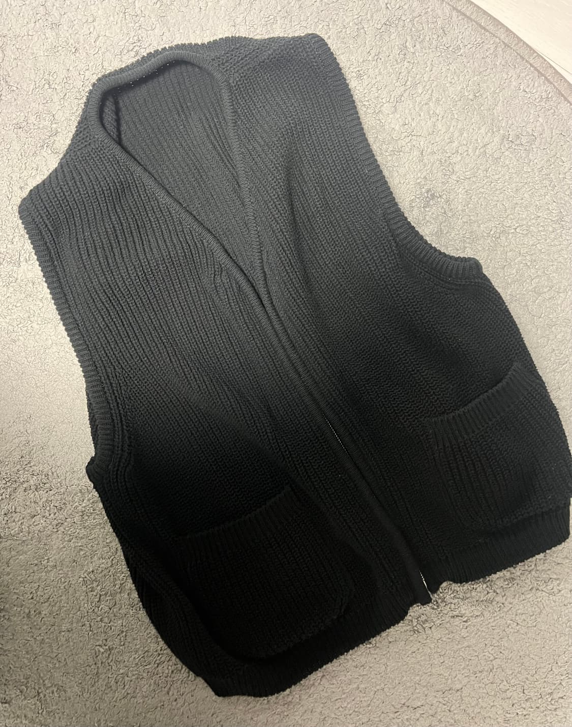 우드비 코튼 립 집 니트 베스트 3사이즈 상품이미지1