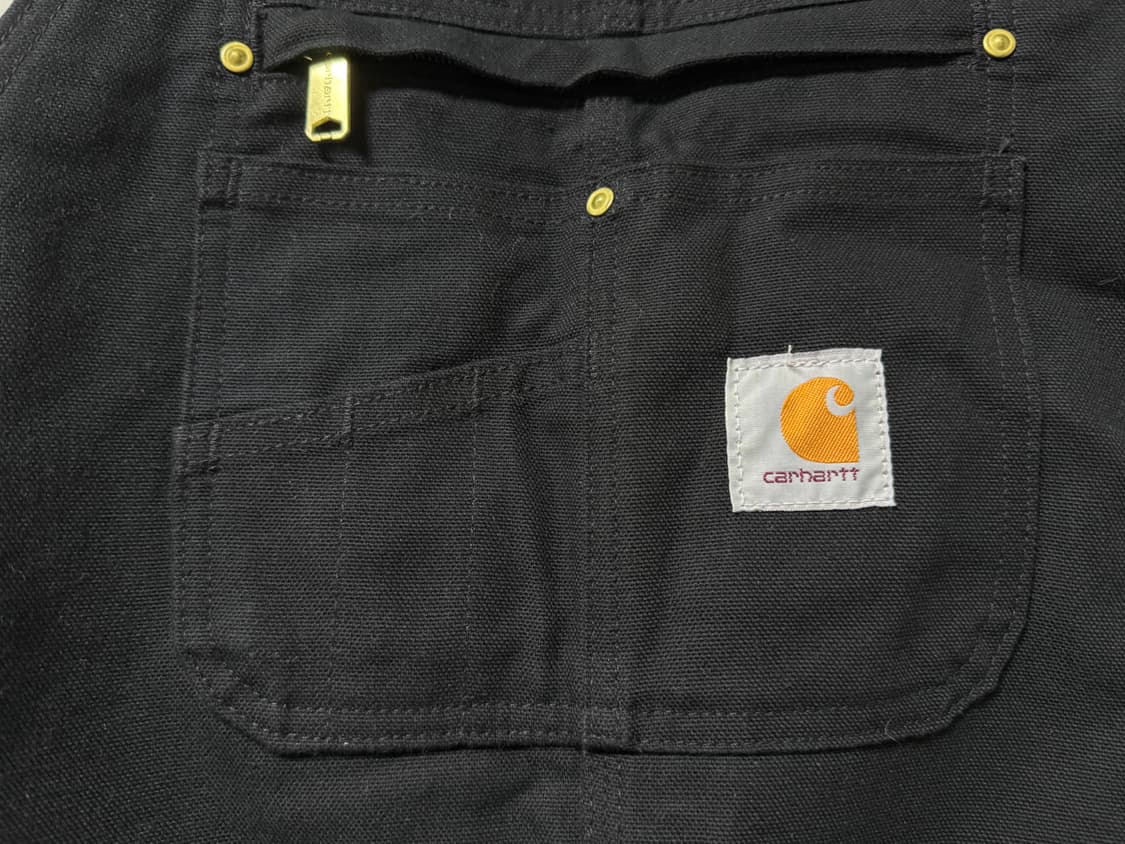 칼하트 덕 빕 남성 오버롤 멜빵 바지 36x32 블랙 상품이미지4