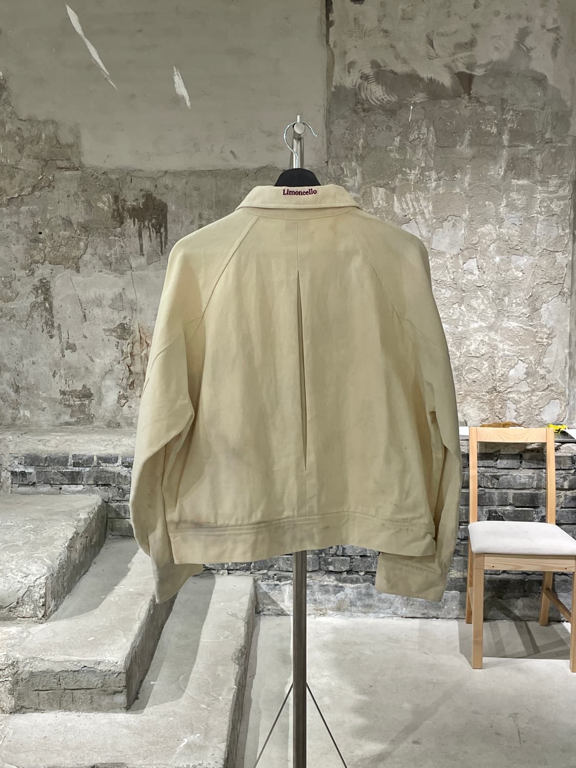 기준 크림 집업 크롭 블루종 자켓 상품이미지6