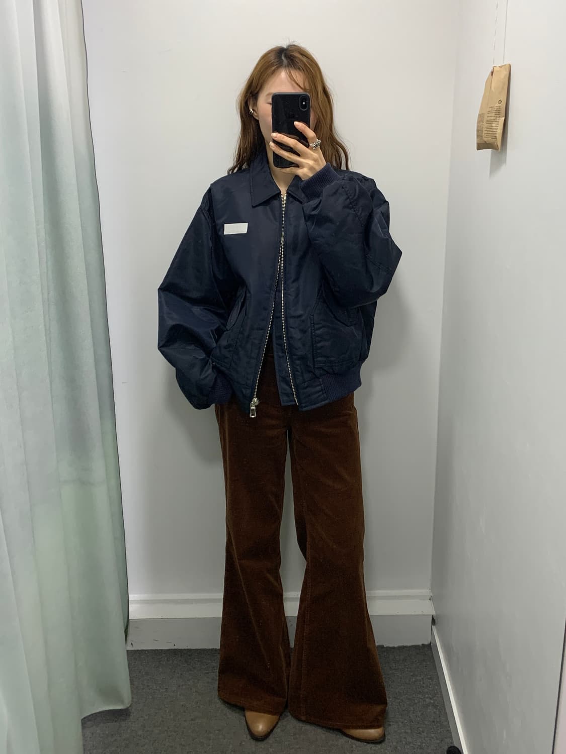 네이비 누빔 봄버 자켓 상품이미지6