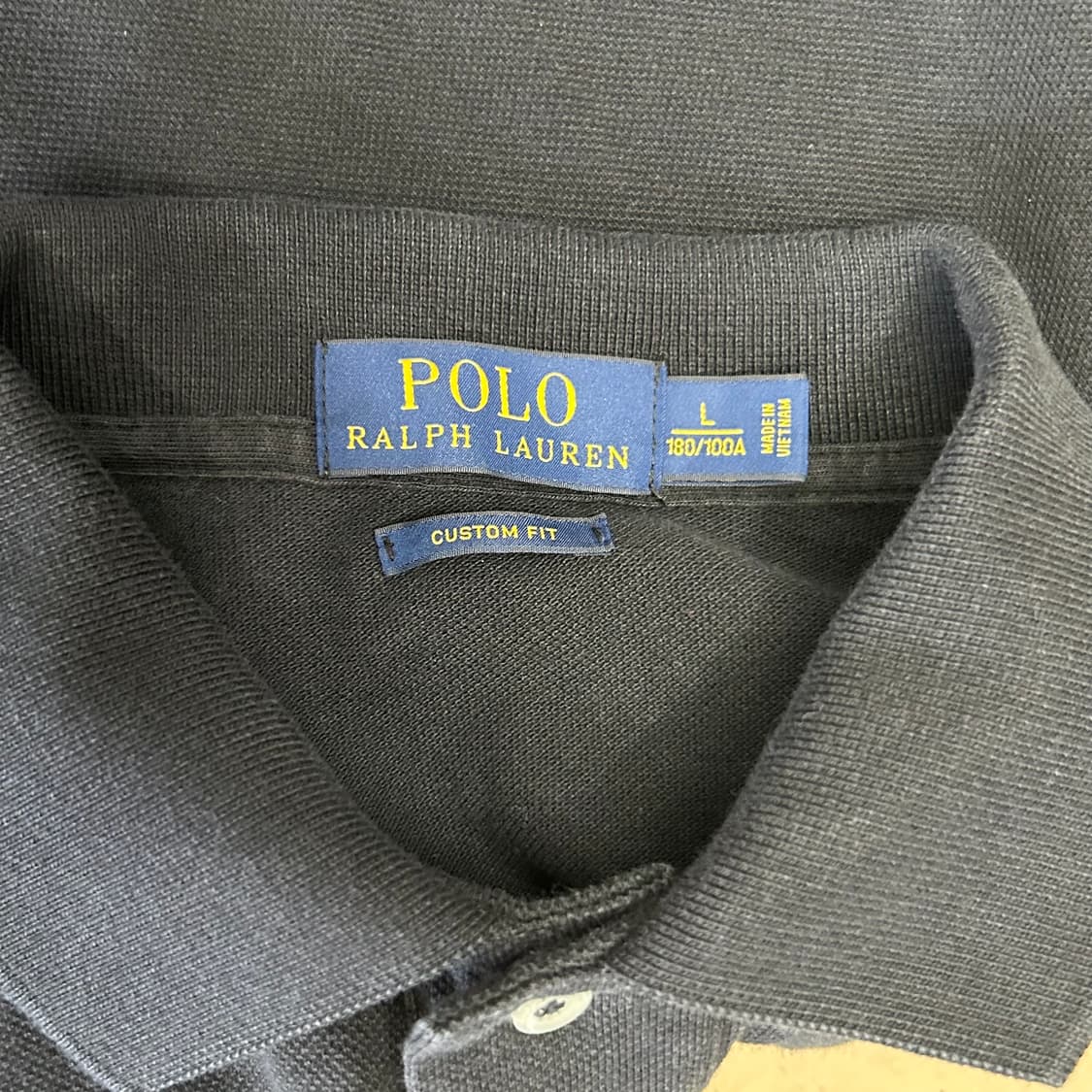 L 폴로랄프로렌 커스텀핏 블랙 카라 반팔티 상품이미지3