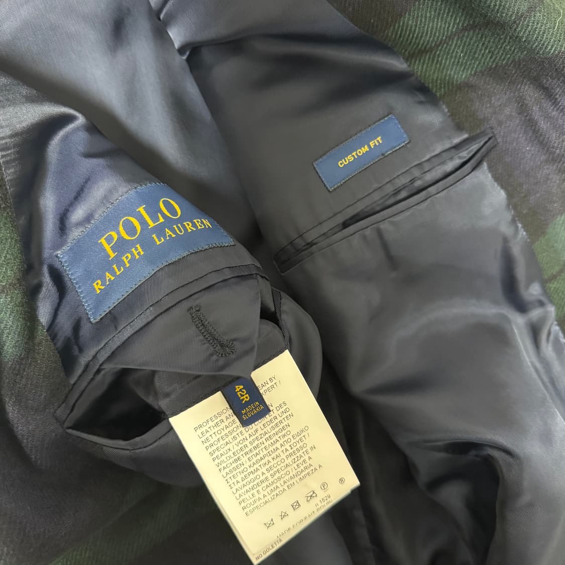 폴로 랄프로렌 블랙워치 타탄 체크 블레이저 자켓 42R 커스텀핏 상품이미지4