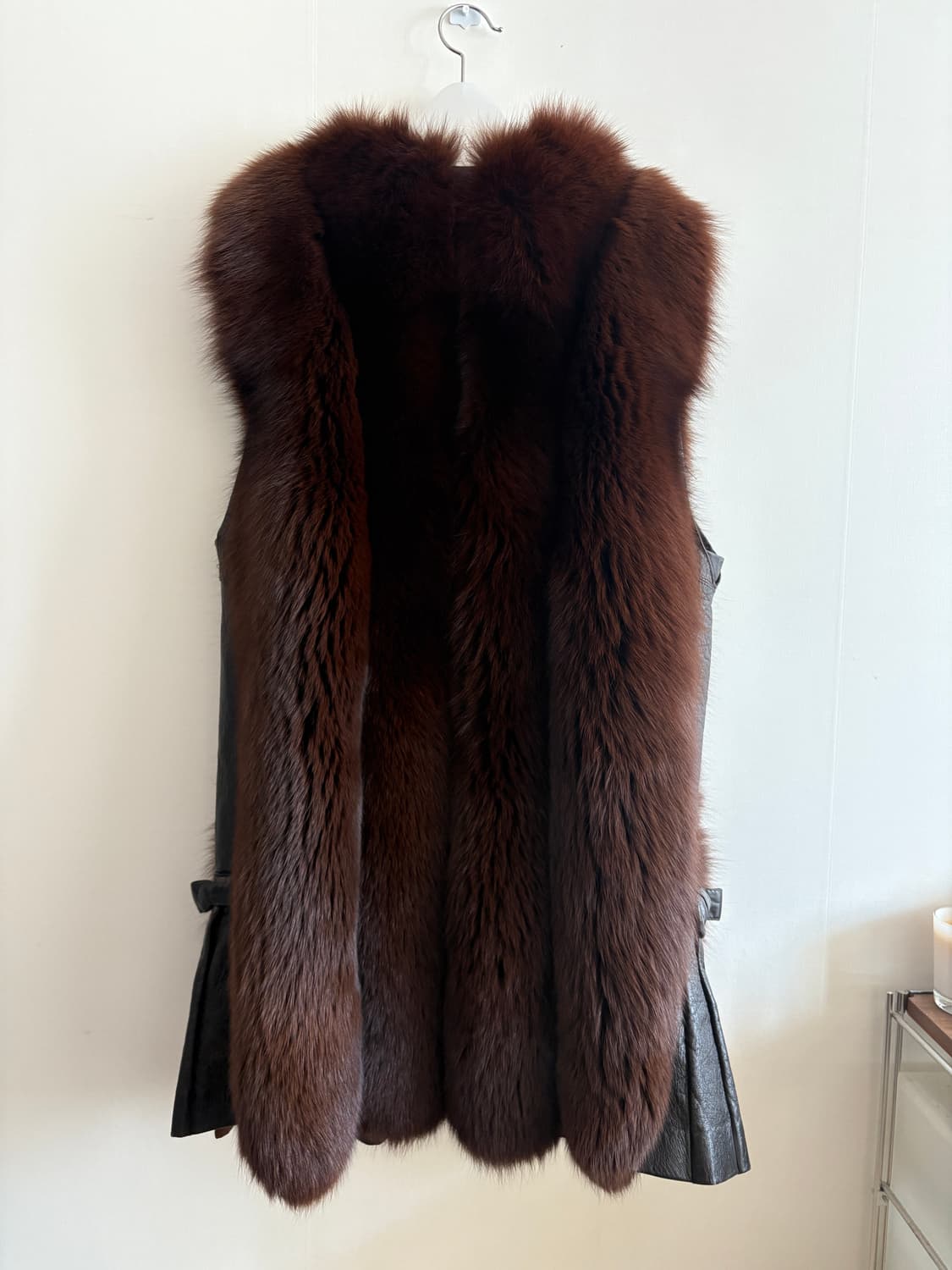 리얼 폭스 퍼 롱 베스트 상품이미지8