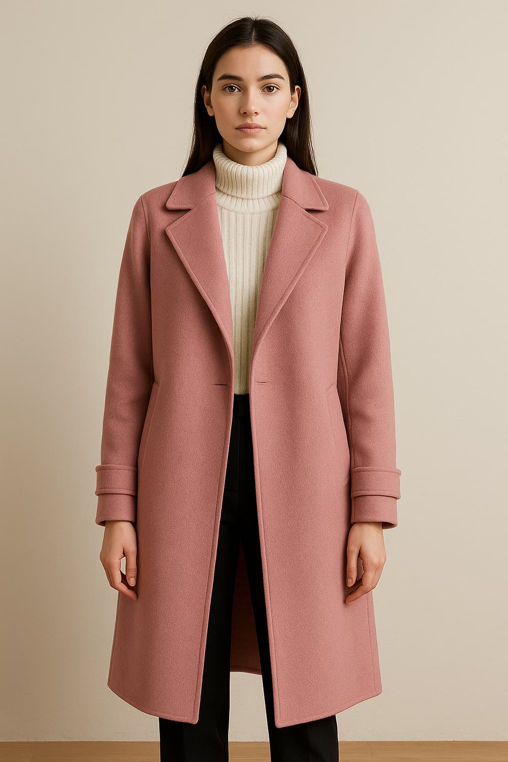 디앤써 D.answer 인디핑크 로브 울코트 상태최상  드라이클리닝 완료 상품이미지3