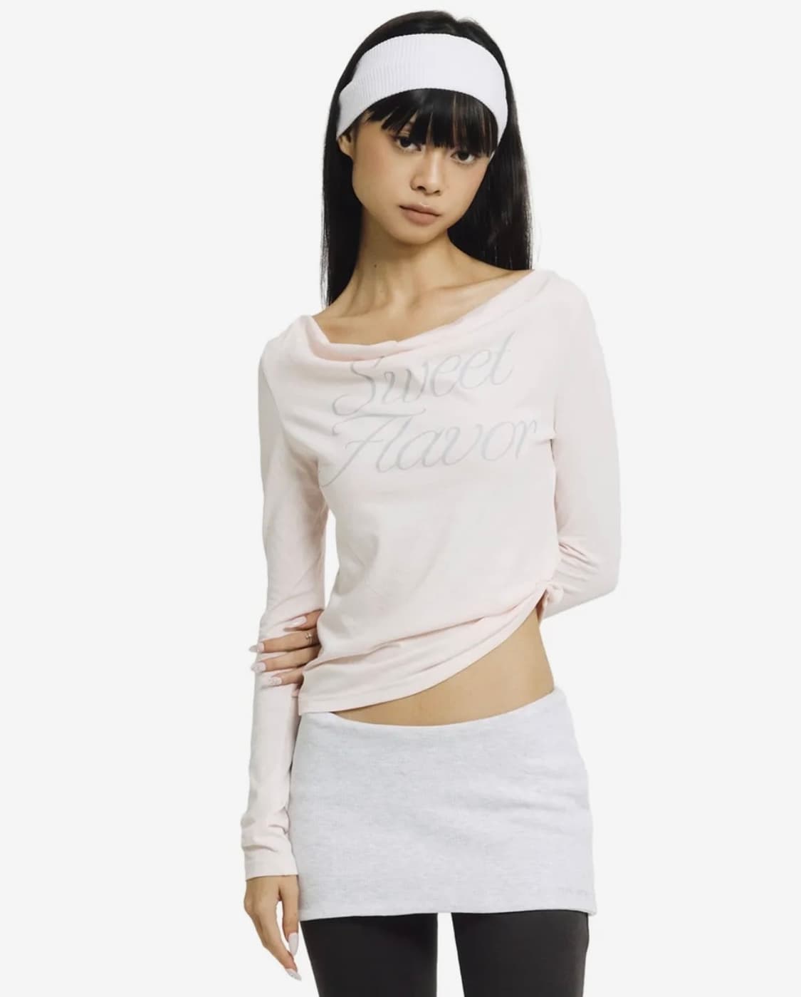 포어링 Sweet flavor draped tee pink 상품이미지1