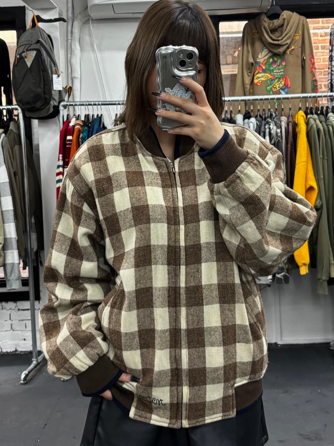 NOVA 체크패턴 누빔 자켓 상품이미지1