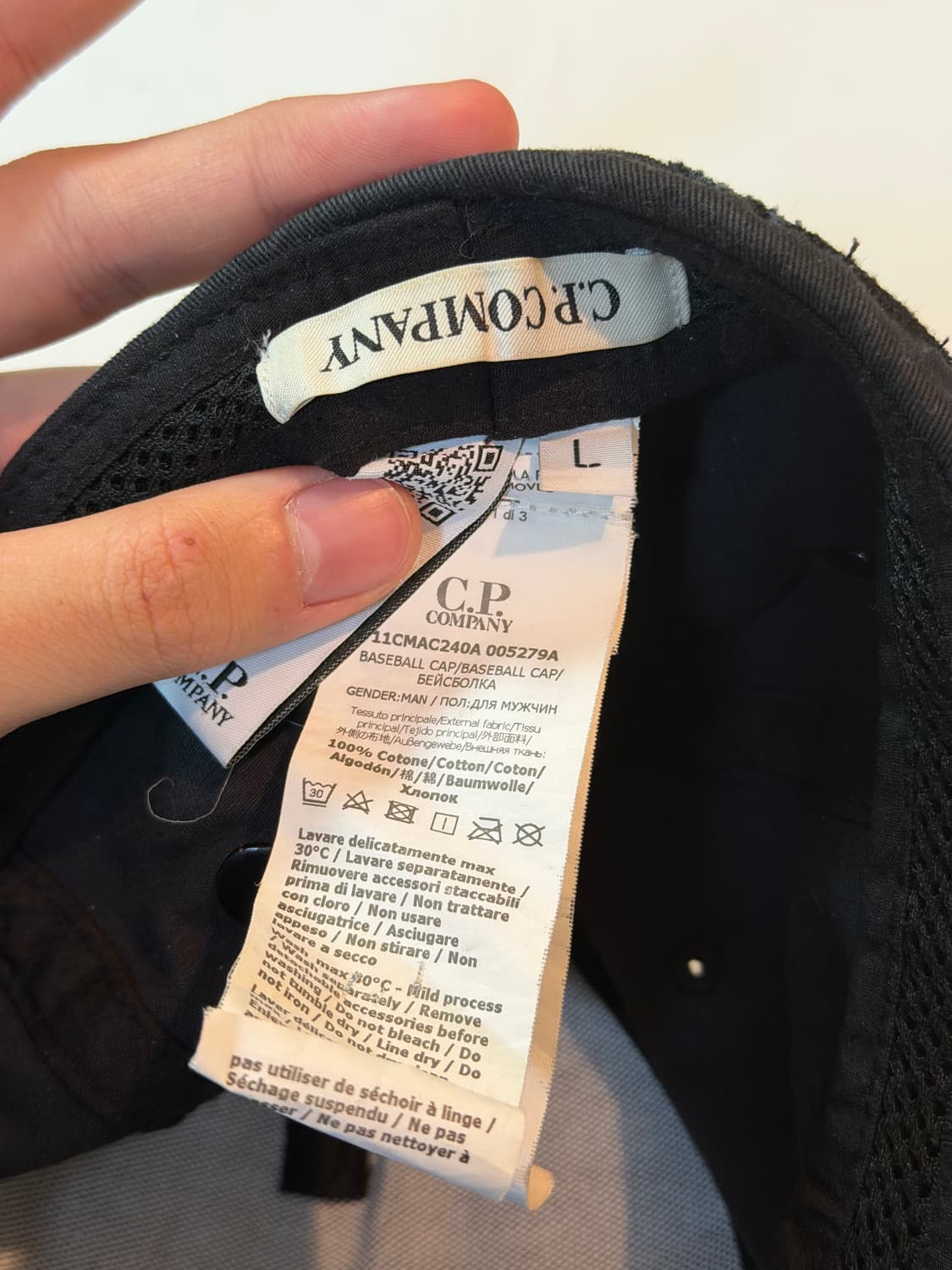 CP 컴퍼니 고글 자수 볼캡 블랙 상품이미지3