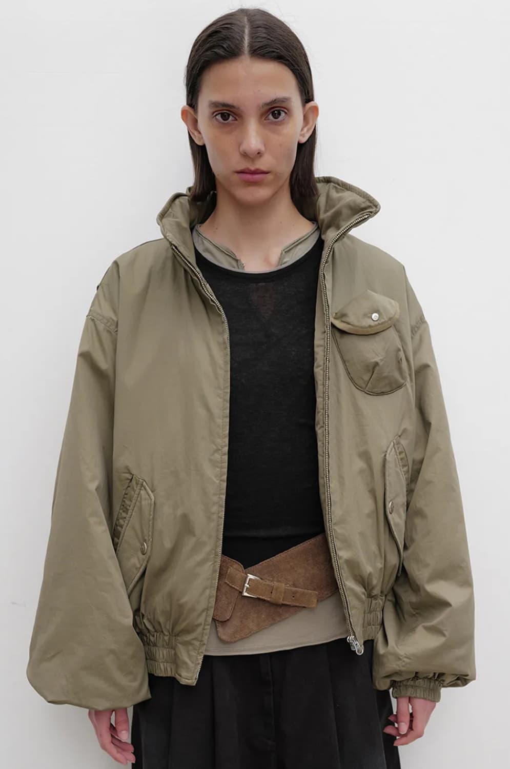 오픈와이와이 카고 봄버 카키,S  새상품 상품이미지1