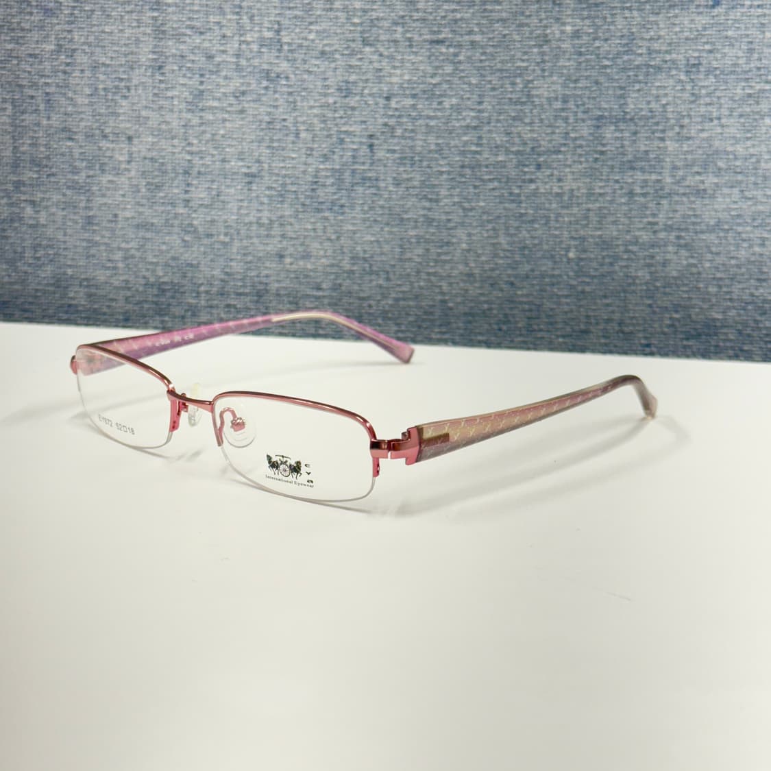 키치한 핑크 사각 반무테 안경 상품이미지3