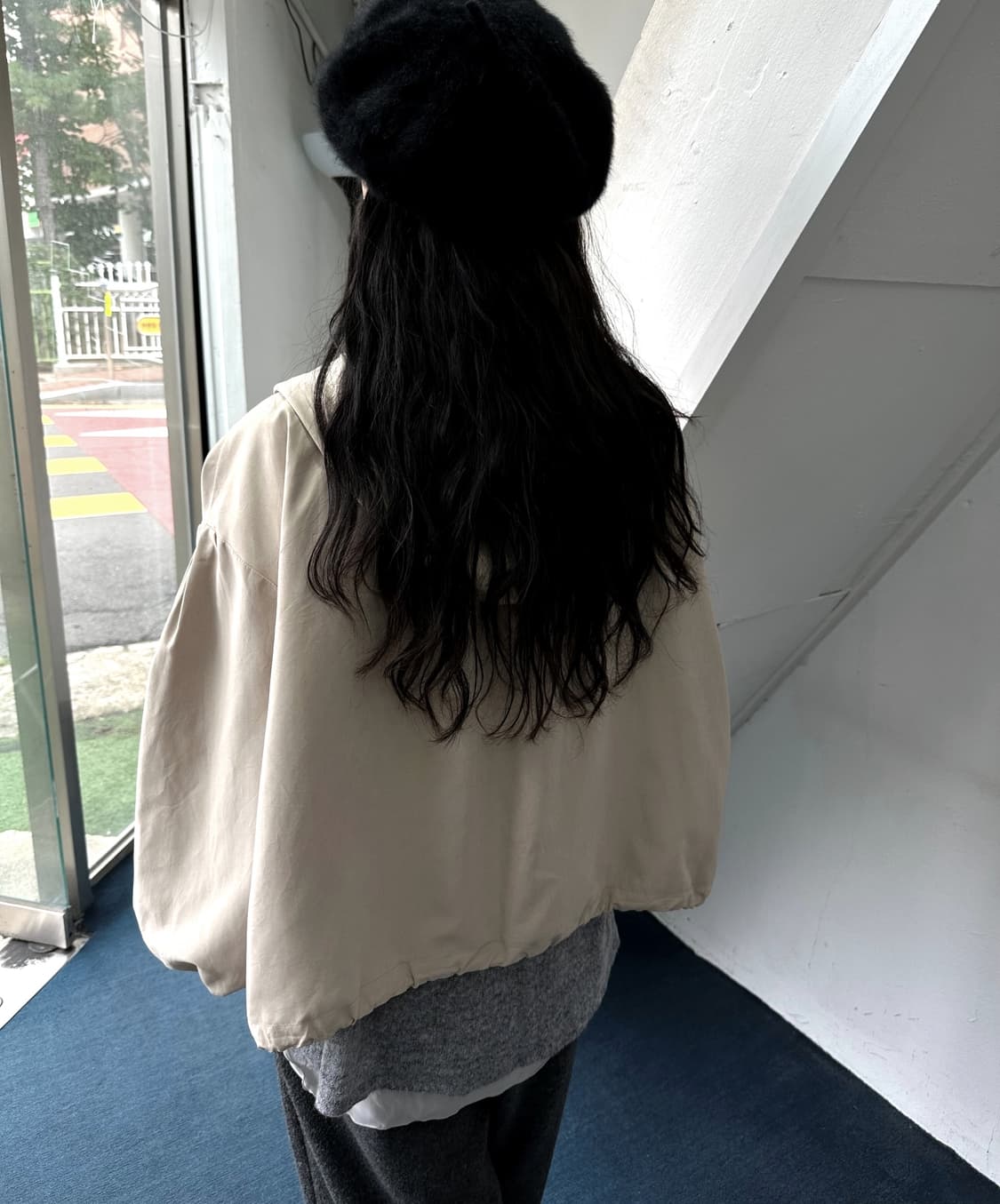 Poly nylon cropped wide parka 상품이미지7