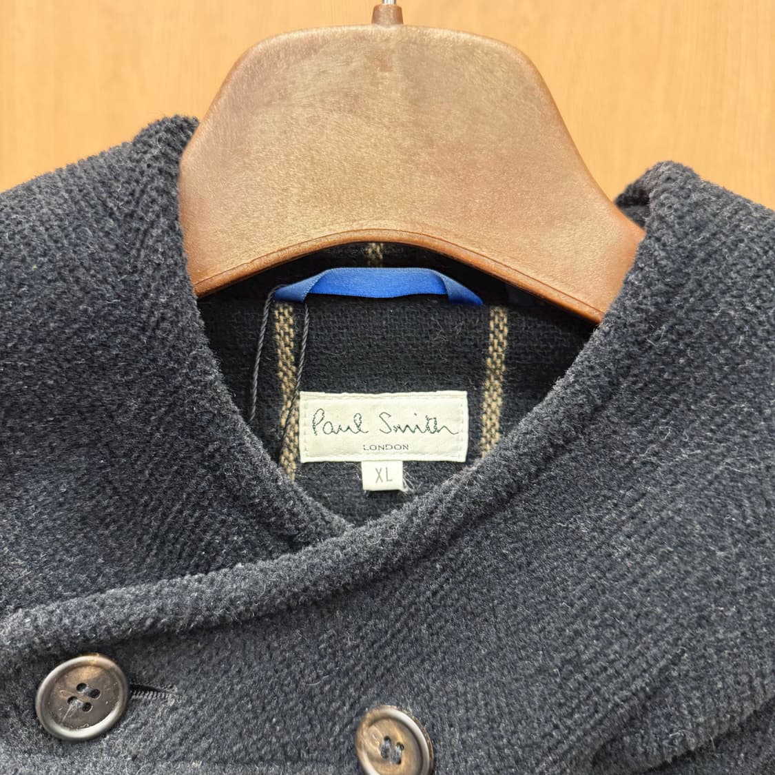 폴스미스 런던 코듀로이 후드 더플 코트 토글 버튼 디테일 레귤러핏 블랙 상품이미지6