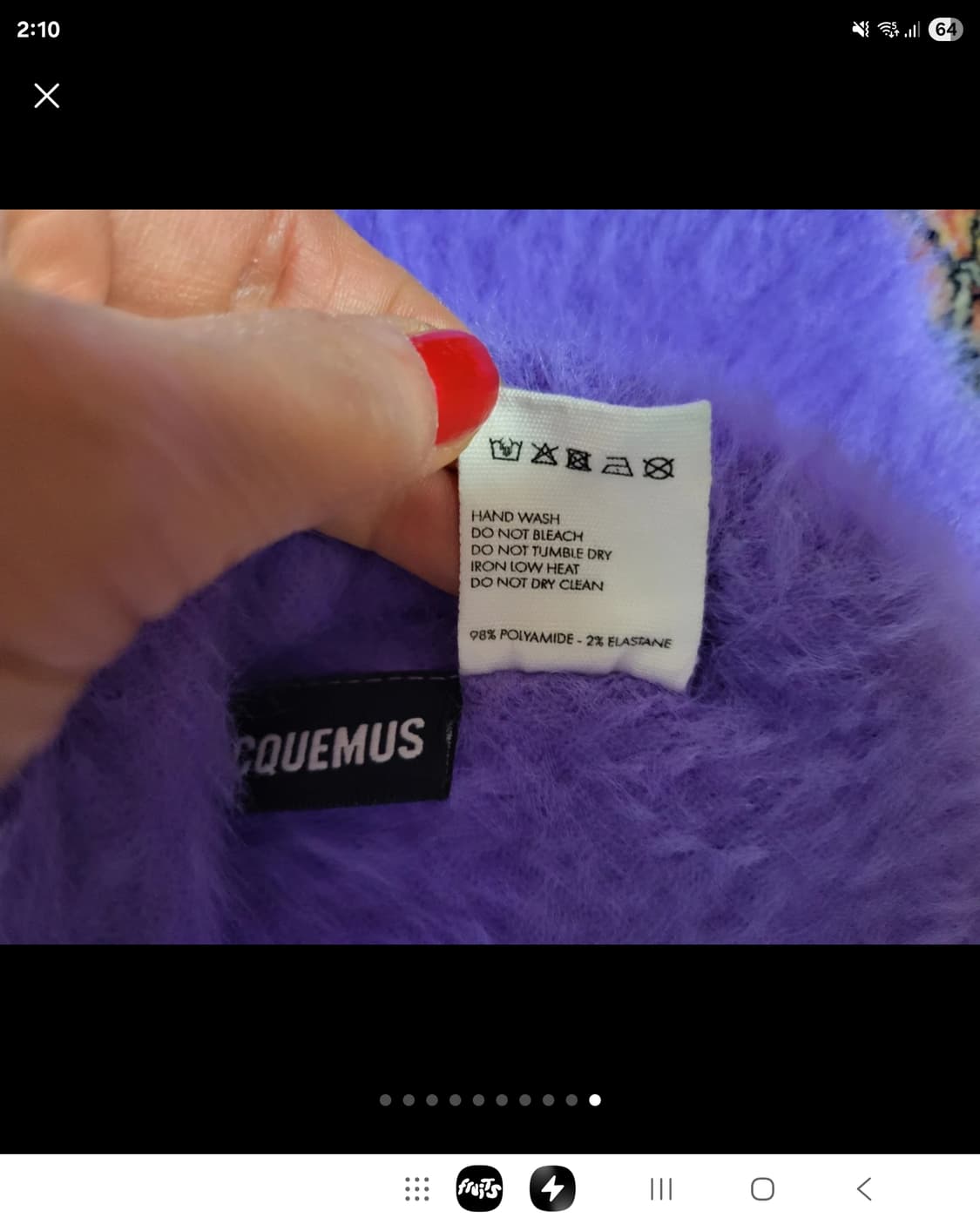 정품 자끄뮈스 라마이유 네브 망슈 가디건 연보라  상품이미지9