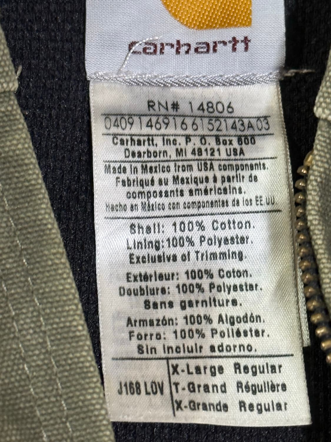 XL) 칼하트 워크자켓 j168 덕 캔버스 후드집업 상품이미지2