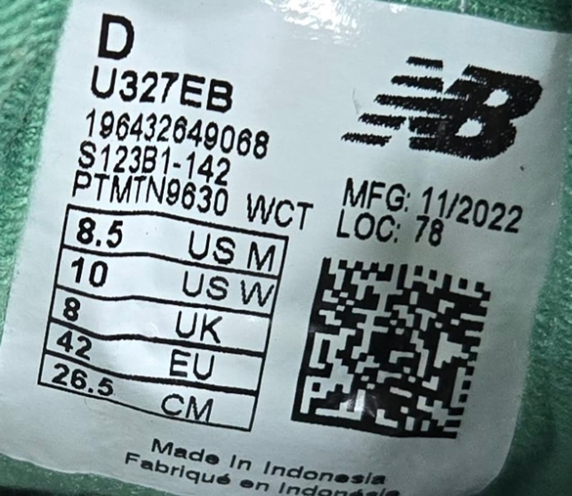 뉴발란스 265mm-  327 버트블랑 그린 스니커즈  상품이미지7