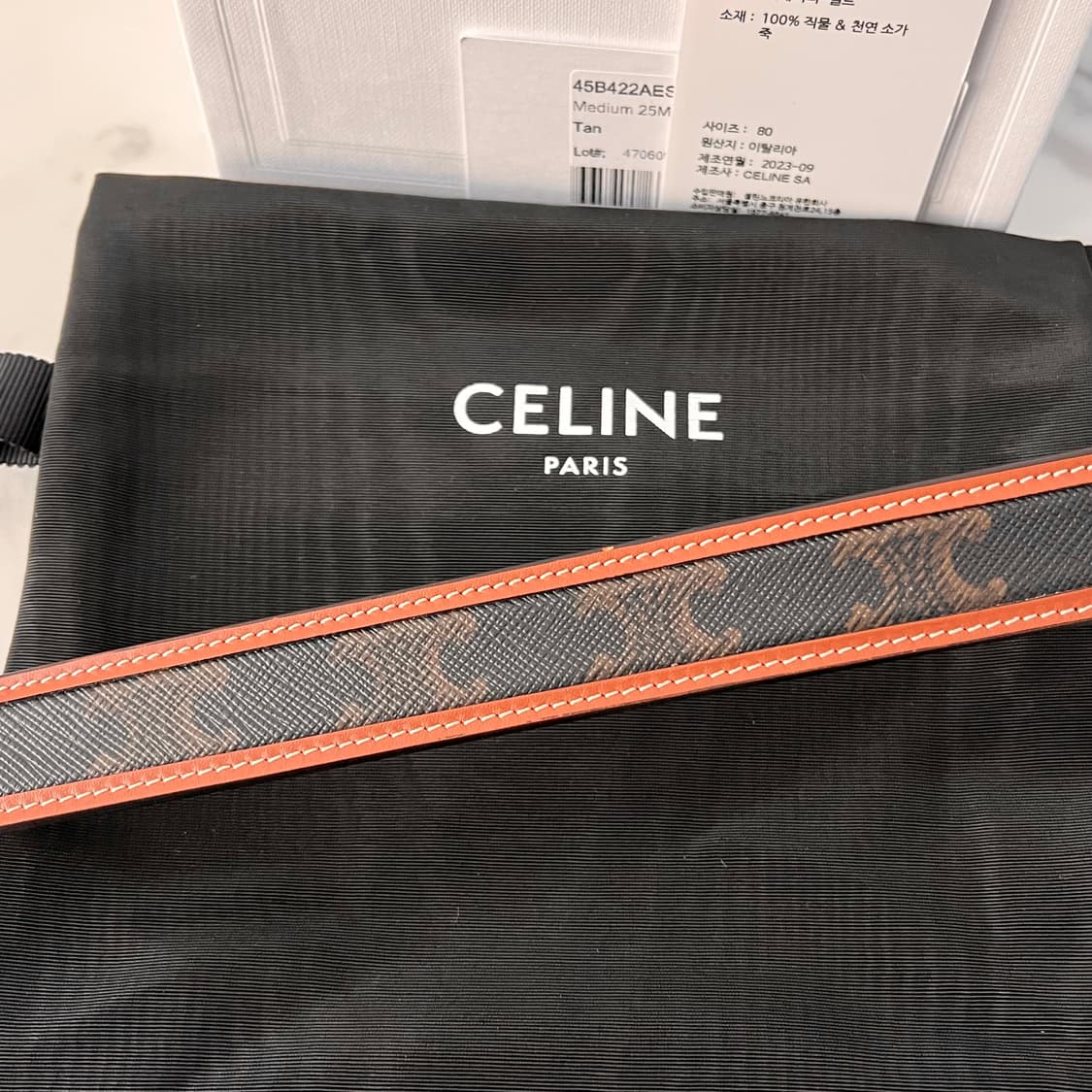 [S급/정품] 셀린느 트리옹프 캔버스 금장 로고 벨트 상품이미지6