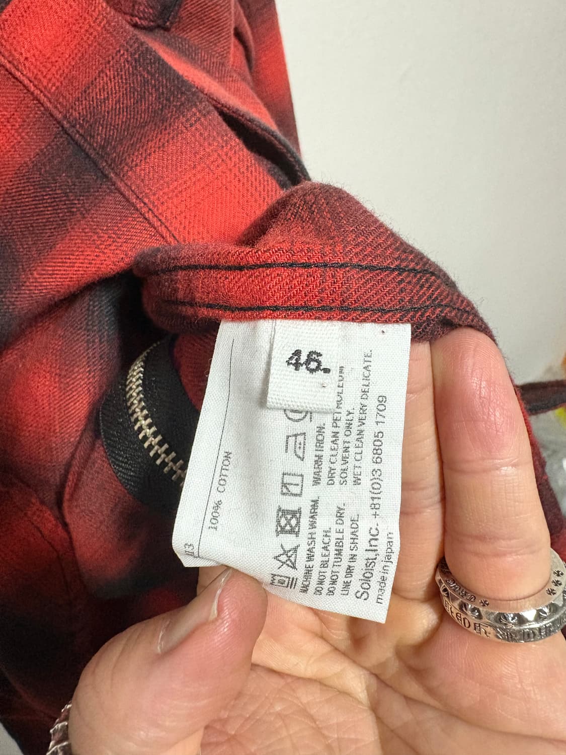 [46] 솔로이스트 오버사이즈 본디지 백지퍼 웨스턴 셔츠 레드 상품이미지4